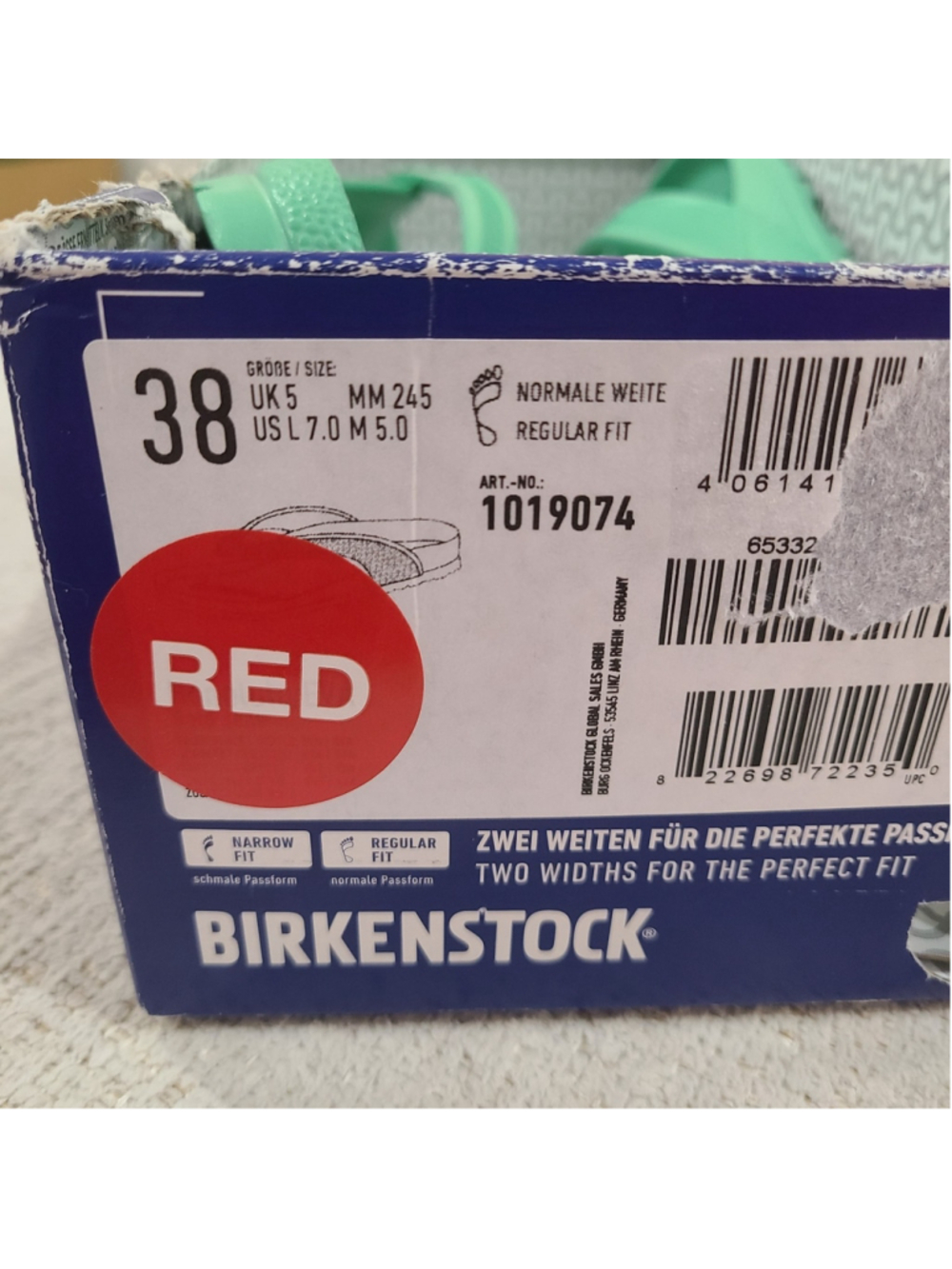 NEW Birkenstock Honolulu EVA Sandal Flip Flop Bold Jade Womens Normal Width Sz 7 - Picture 9 of 9